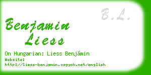 benjamin liess business card