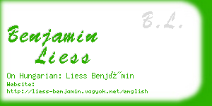 benjamin liess business card